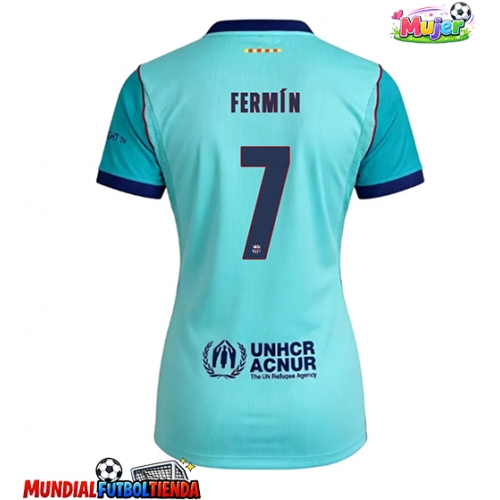 Camiseta Barcelona Fermin Lopez #7 Tercera Equipación Replica 2026-27 para mujer mangas cortas